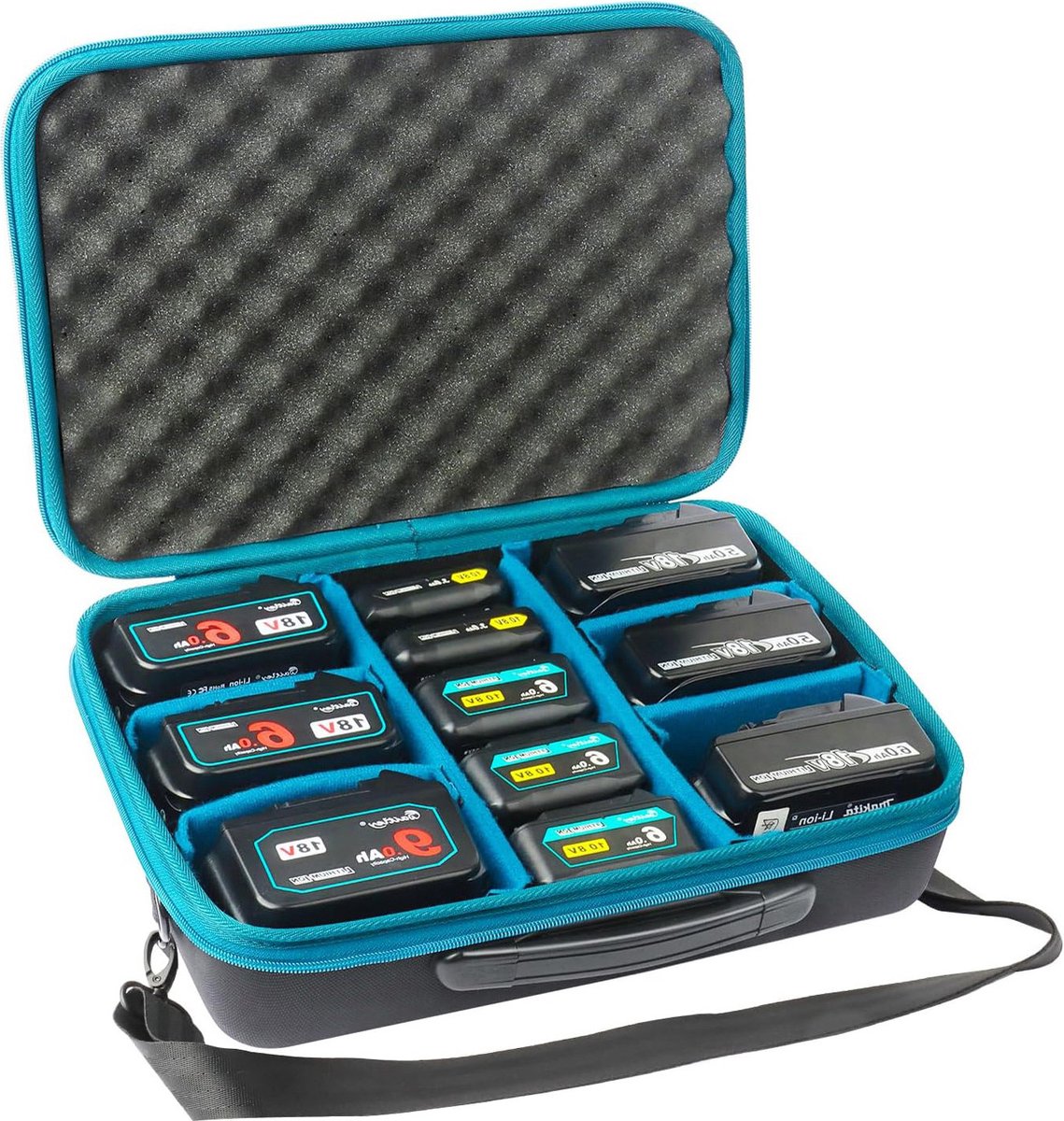 oCreon DIY Blauwe Makpac Accubox - Opbergoplossing voor Makita gereedschap - accu en adapter (etui)