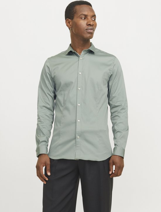 Jack & Jones Overhemd Jprblaparma Shirt L/s Noos 12097662 Iceberg Green Mannen Maat - L
