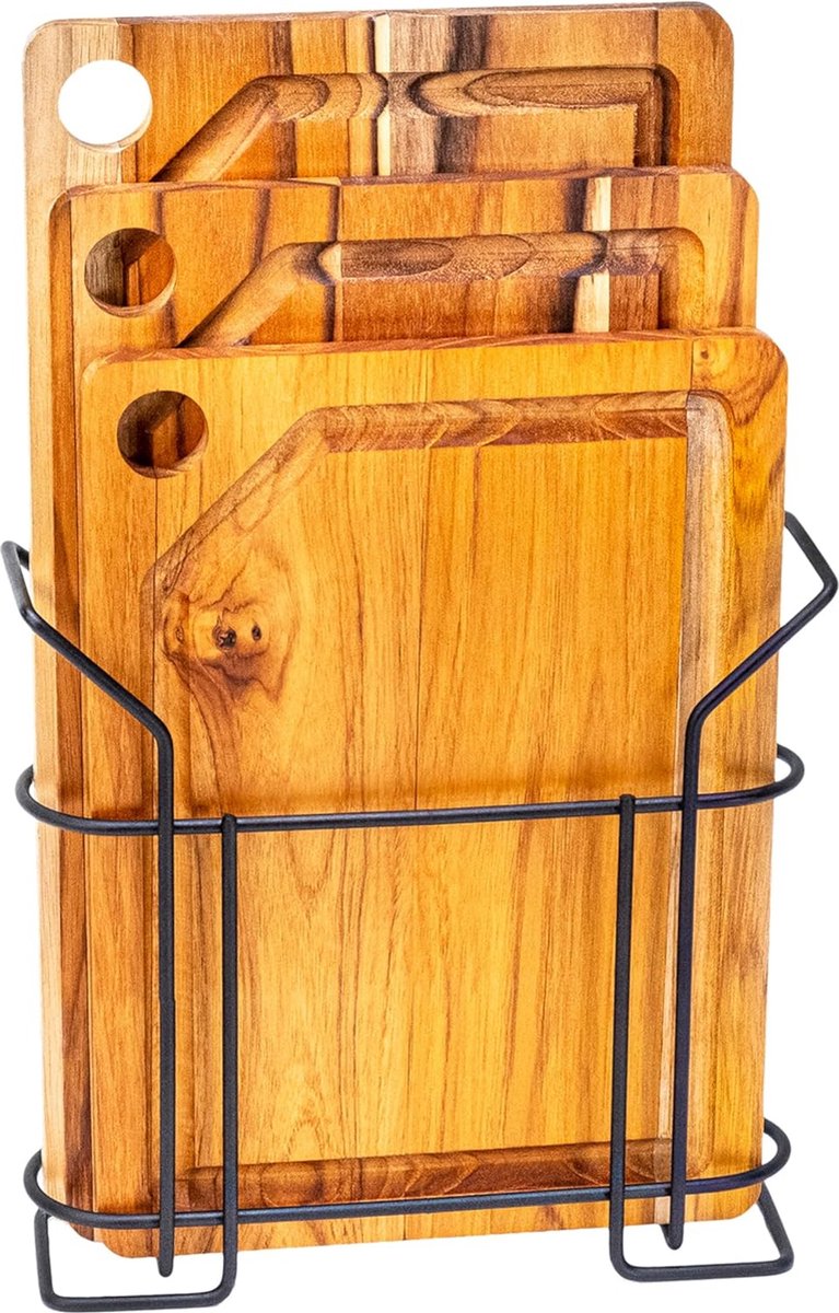 Lexium Snijplankenset met Houder - Snijplanken - Snijplankenset - Snijplanken Set met Houder