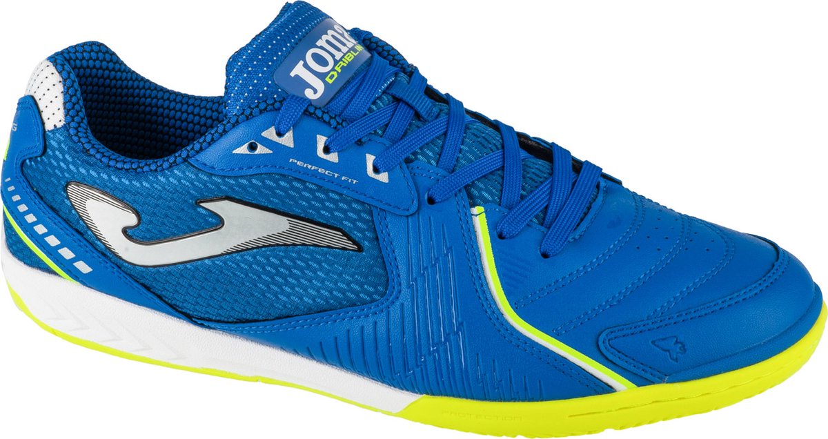 Blauwe Joma Dribling futsalschoenen EU 45, met een sportief design en grip voor optimale prestaties op de baan.