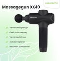 Zwarte 2BEHEALTHY massagegun XG10 die spierpijn vermindert, ontspanning geeft en stress vermindert.