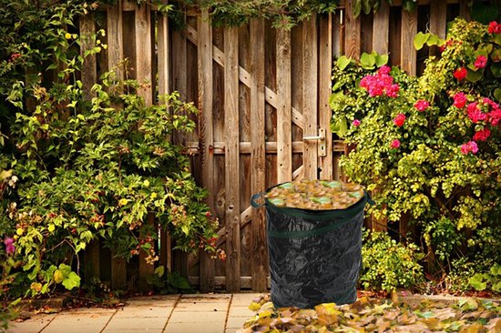 Progarden Tuinafvalzak - 2x - opvouwbaar - rond - antraciet - 155 liter - bladeren opruimen van ProGarden — afbeelding 5