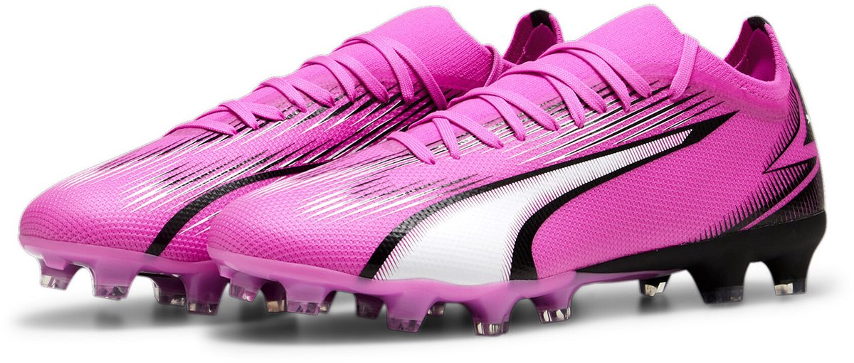 PUMA ULTRA MATCH FG/AG Unisex Sportschoenen - Poison Pink-PUMA White-PUMA Black - Maat 46