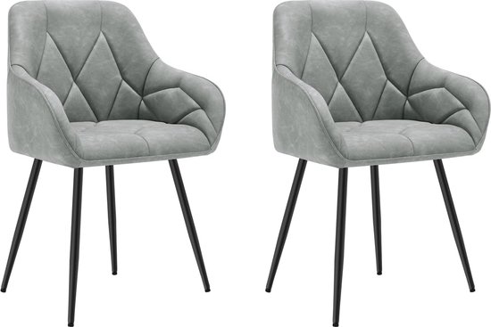 COSTWAY Eetkamerstoelen, set van 2, keukenstoelen