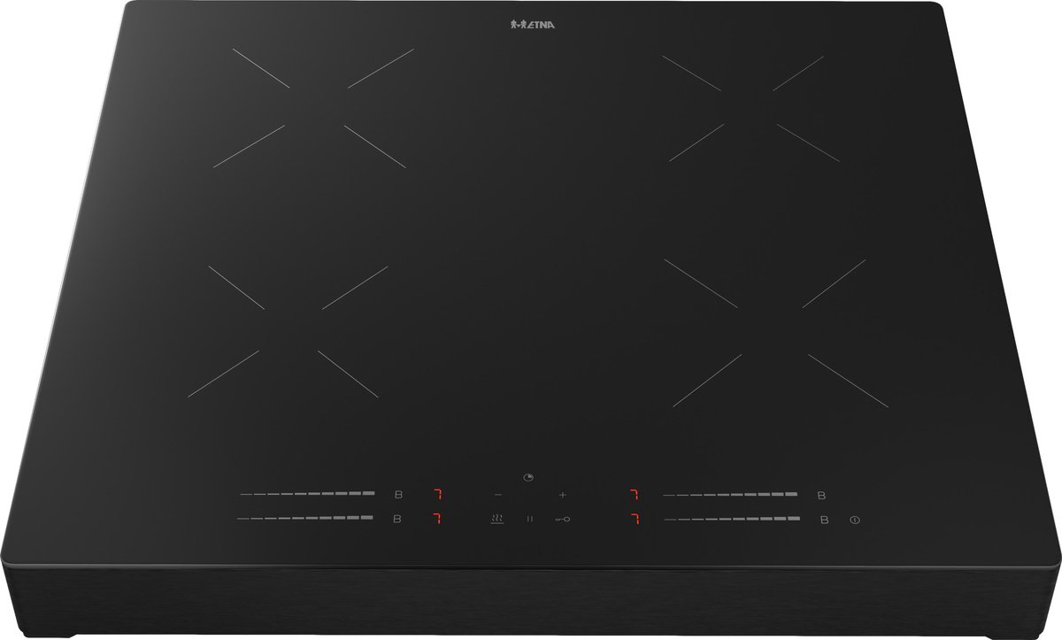 ETNA KIV364ZWA - Plug & Cook inductiekookplaat (59 cm) Zwart - 4 Kookzones - Bediening per zone - Centrale aan/uit bediening - 10 Kookstanden - Kinderslot - 4 Timers