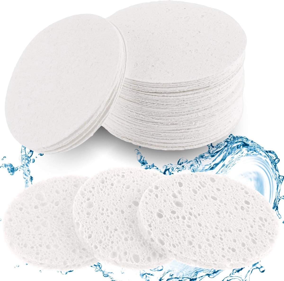 Goedkoopste Reinigingssponsjes voor gezicht - 50 stuks - 7.5CM - Gecomprimeerde gezichtssponzen - Herbruikbaar - Cosmetische Spons - Exfoliant - Schoonheidsspecialisten - voor gezichtsreiniging