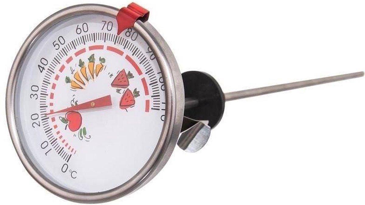 Inmaakthermometer Edelstaal met Sonde 28 cm - Keukenthermometer - Thermometer - Keuken