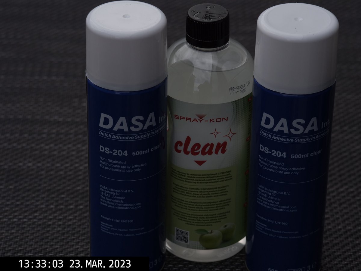 DASA DS-204 SPUITLIJM SET X 11 STUKS MULTIFUNCTIONELE CONTACT LIJM x 500 ML EN LIJMVERWIJDERAAR SPRAY - KON CLEAN X 1L PRIJS - SET 12 ST = 92€