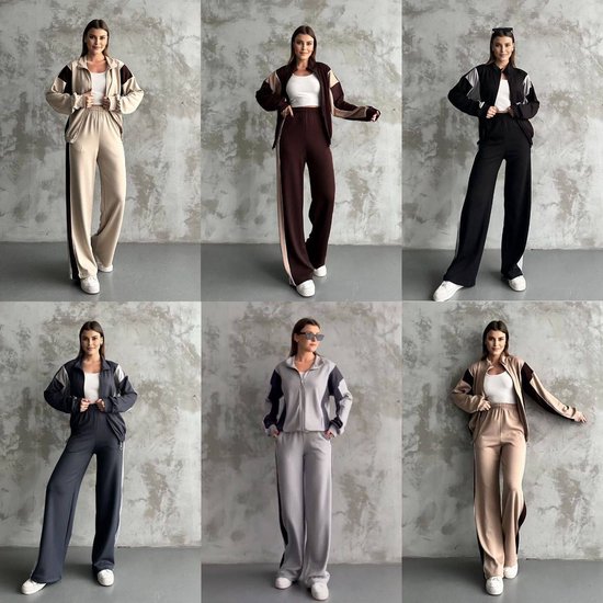 Women's Wide Leg Jogging Suit Hoodie Tracksuit Loungewear Sports Leisure Fitness Suit Sportswear Loose Sweatsuit Lounge Set Y2K Streetwear Sportswear Tracksuit, White