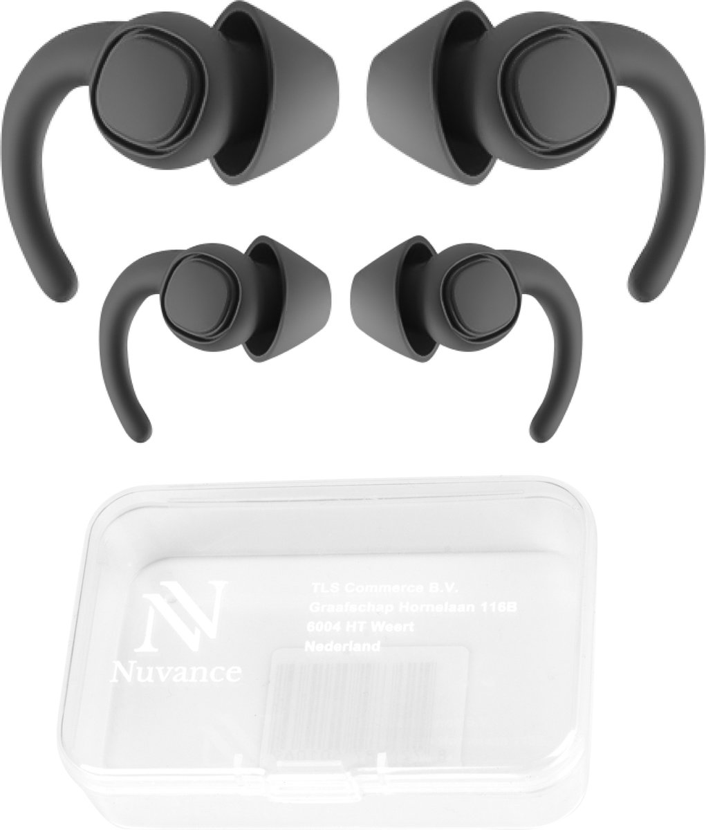 Goedkoopste Nuvance - Oordoppen Slapen - 4 Stuks - Sleep Plugs - Earplugs - Gehoorbescherming - Slaap Oordopjes - Hoge Geluidsdemping tot 36dB - Slaapoordoppen - One Size - Zwart