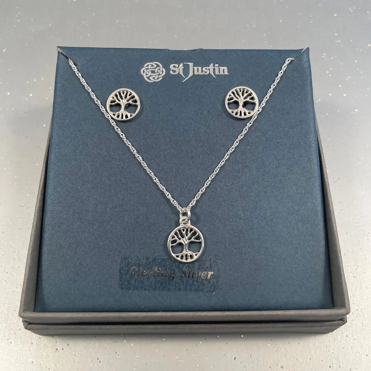 St. Justin, Sieraden set, Zilveren “Kleine levensboom” – Sieraden set(SSET119)