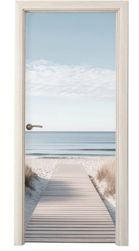 Deurposter 80x205 cm - Deursticker Pad - Strand - Duinen - Natuur - Meubelfolie zelfklevend - Deurfolie woonkamer - Interieurfolie fotobehang - Deur plakfolie - Deurstickers - Deurbehang sticker - Kamer decoratie