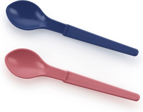 Tupperware Cuillères Suspendues Rose et Blauw - 2 pièces - Cuillère en plastique à suspendre