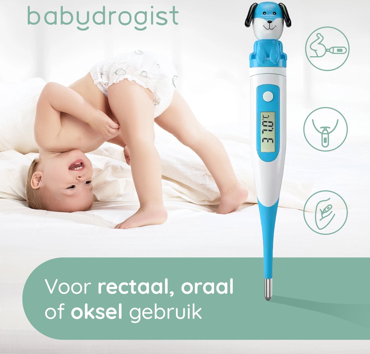 Babydrogist digitale Baby Thermometer met flexibele tip - Rectaal, oksel & oraal - Hond — cadeau in Cadeau-ideeën - foto 4