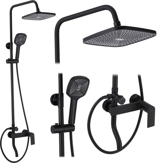Douche à effet de pluie Rea Storm Zwart 136 cm