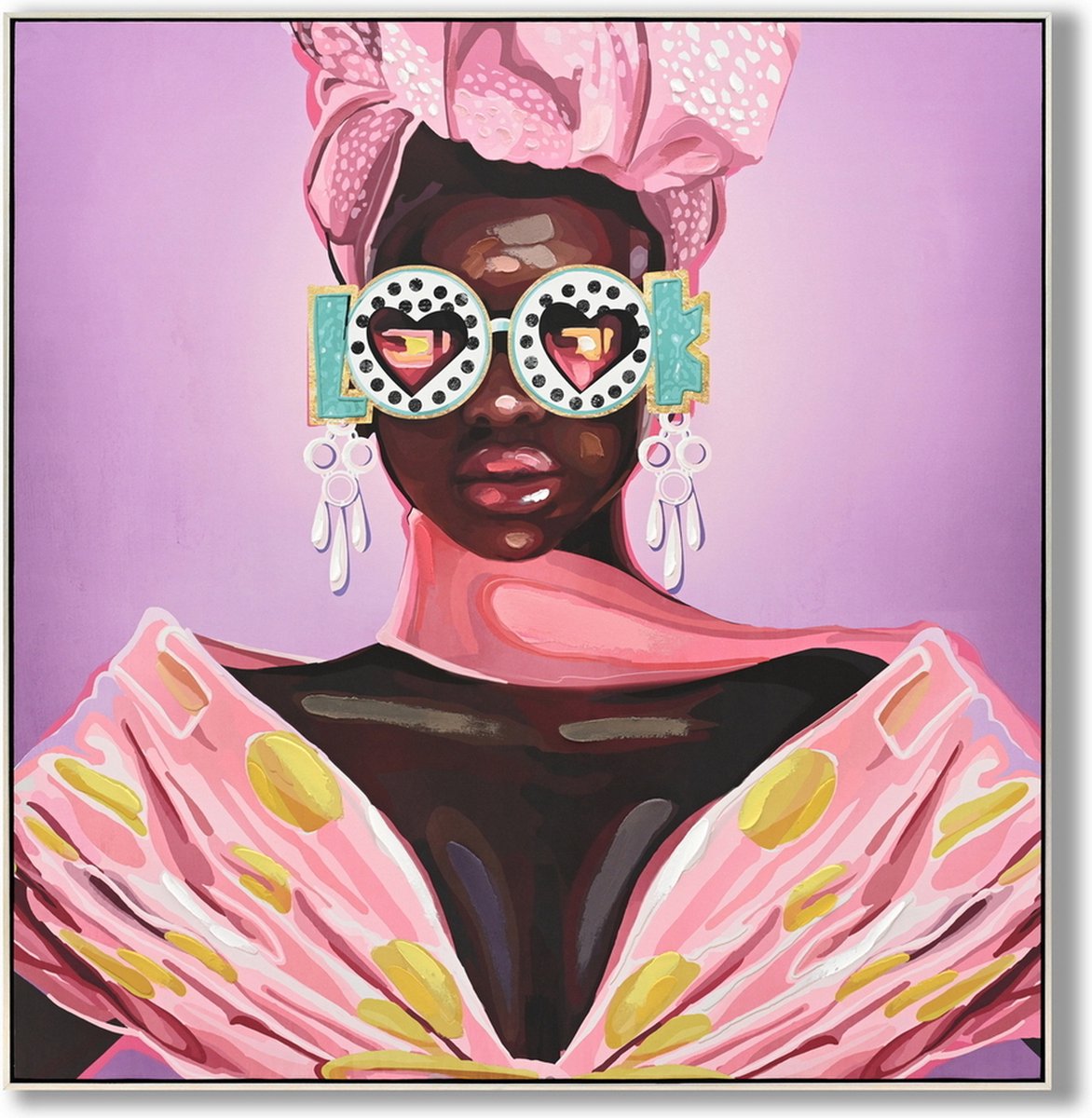 HomeBound by KY | Schilderij vrouw pink | wandpaneel