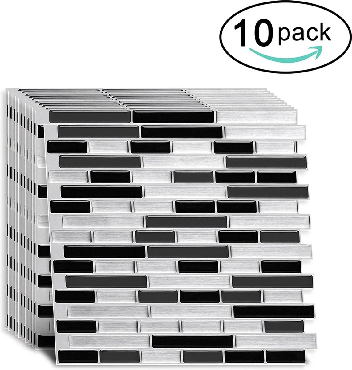 Vostara - Wandpanelen Zelfklevend - Wand Panelen - Wandpanelen Badkamer - Wantpanelen Zwart - Wandpanelen Wit - Plaktegels - Wandtegels Keuken