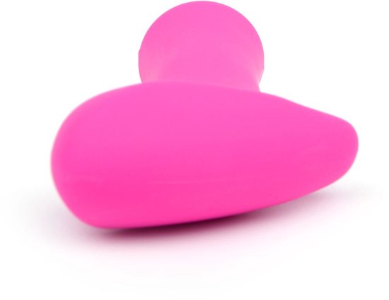 Roze Lovense Ambi mini vibrator met een afgeronde vorm en een kleine staaf.