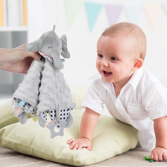 Gepersonaliseerde babyhanddoek met schattig olifant ontwerp - Zachte en rustgevende knuffeldier voor pasgeborenen van Merkloos — afbeelding 3