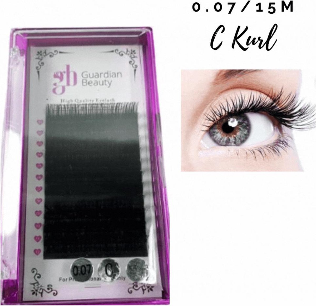 Guardian Beauty Wimpers Extensions - 15mm - 0.07 C Krul