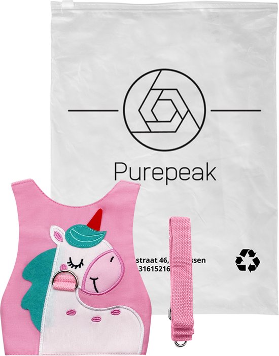 Purepeak Kindertuigje met Looplijn - Looptuigje voor Kinderen - Tuigje Kind - Roze - Eenhoorn van Purepeak — afbeelding 4