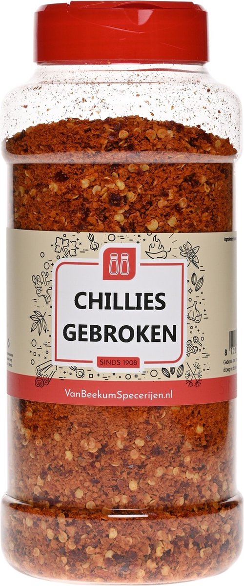Goedkoopste Van Beekum Specerijen - Chillies Gebroken - Strooibus 350 gram