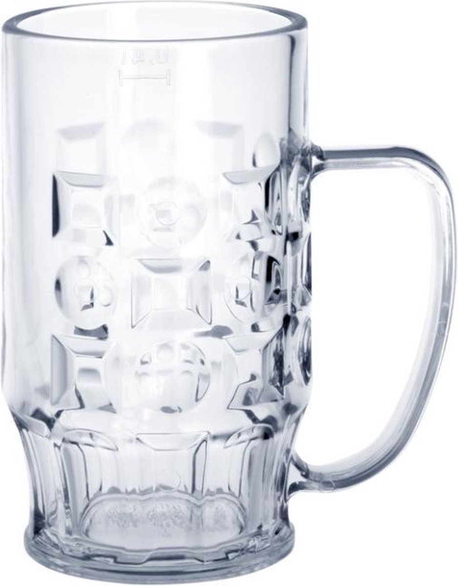 SET 20 stuks Bier pul 0,4l SAN kristal helder van plastic - vaatwasser bestendig