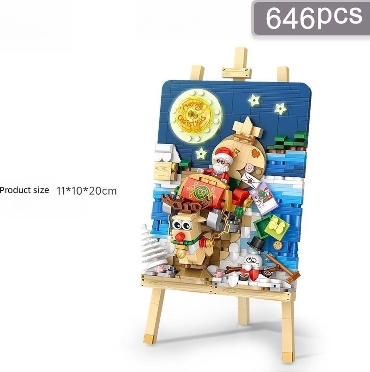 LOZ - Block Painting - Santa's Christmas sleigh car | Merry Christmas | Mini Block Building Set | Build and Create No. 1282