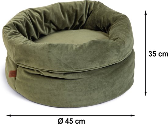 Designed by Lotte Fluco Kattenmand - Fluweel - Velvet - Groen - 45x45x35 cm