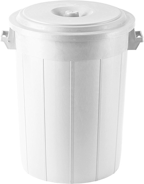 Poubelle d'extérieur - 70L - Poubelle d'extérieur - Poubelle avec couvercle - Poubelle - Poubelle - Wit