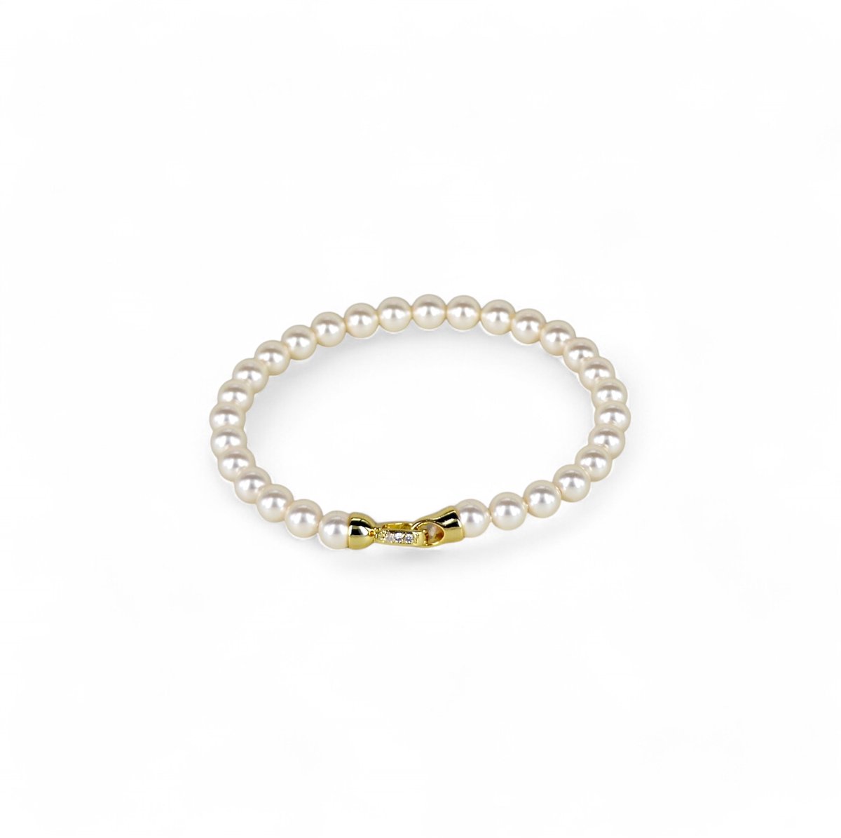 KAYEE - Parelarmband van 6mm Swarovski parels - crème