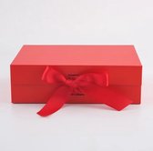 Coffret cadeau - GRAND ENSEMBLE - BOITE + SAC - ROUGE - 26*19*8 CM - 32*11.5*28 CM - Carton laminé - avec RUBAN - Boîte pliante - Emballage