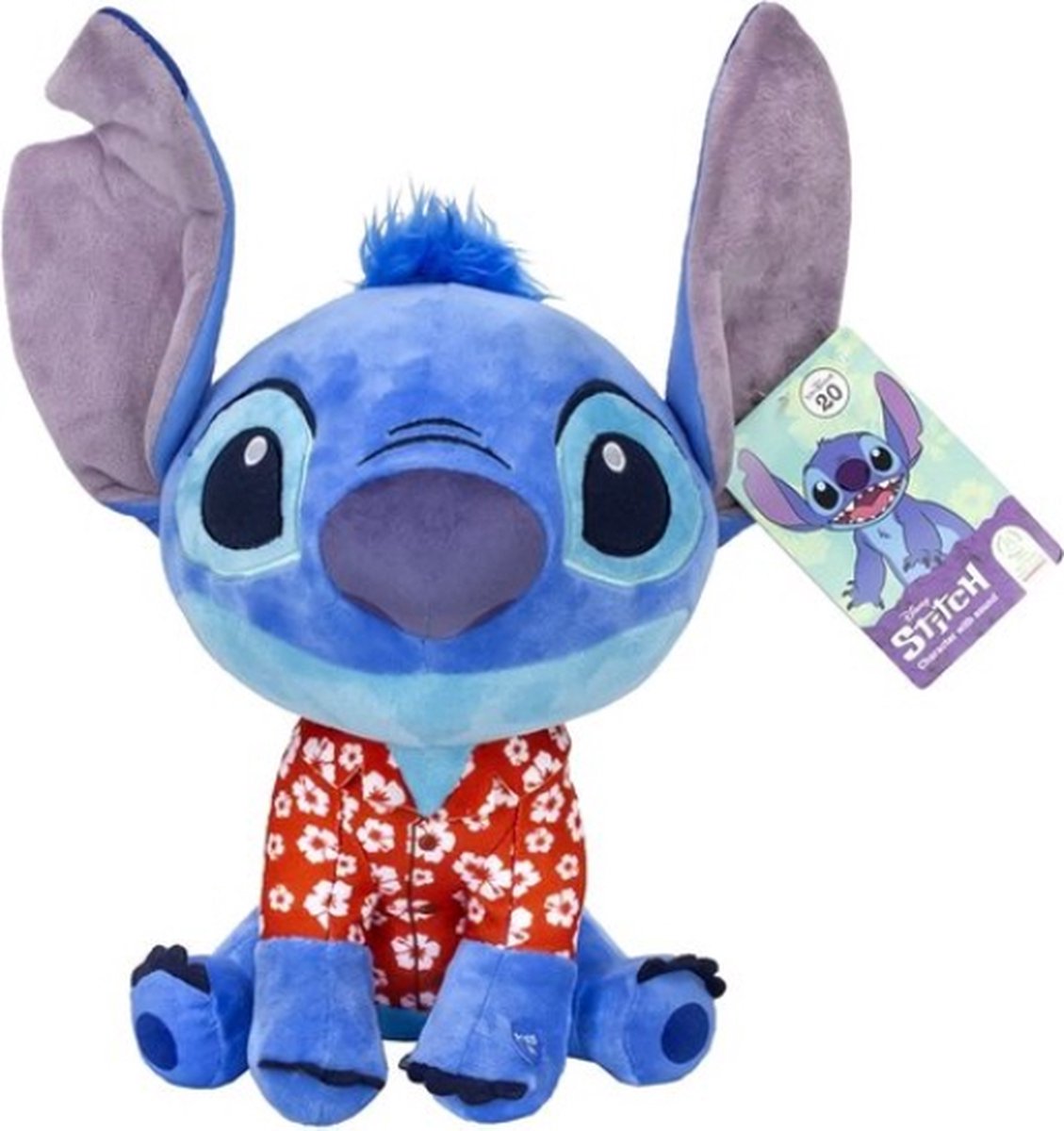 Disney - Stitch Hawaii knuffel met geluid - 30 cm - Pluche - Lilo & Stitch knuffel - Disney Knuffel