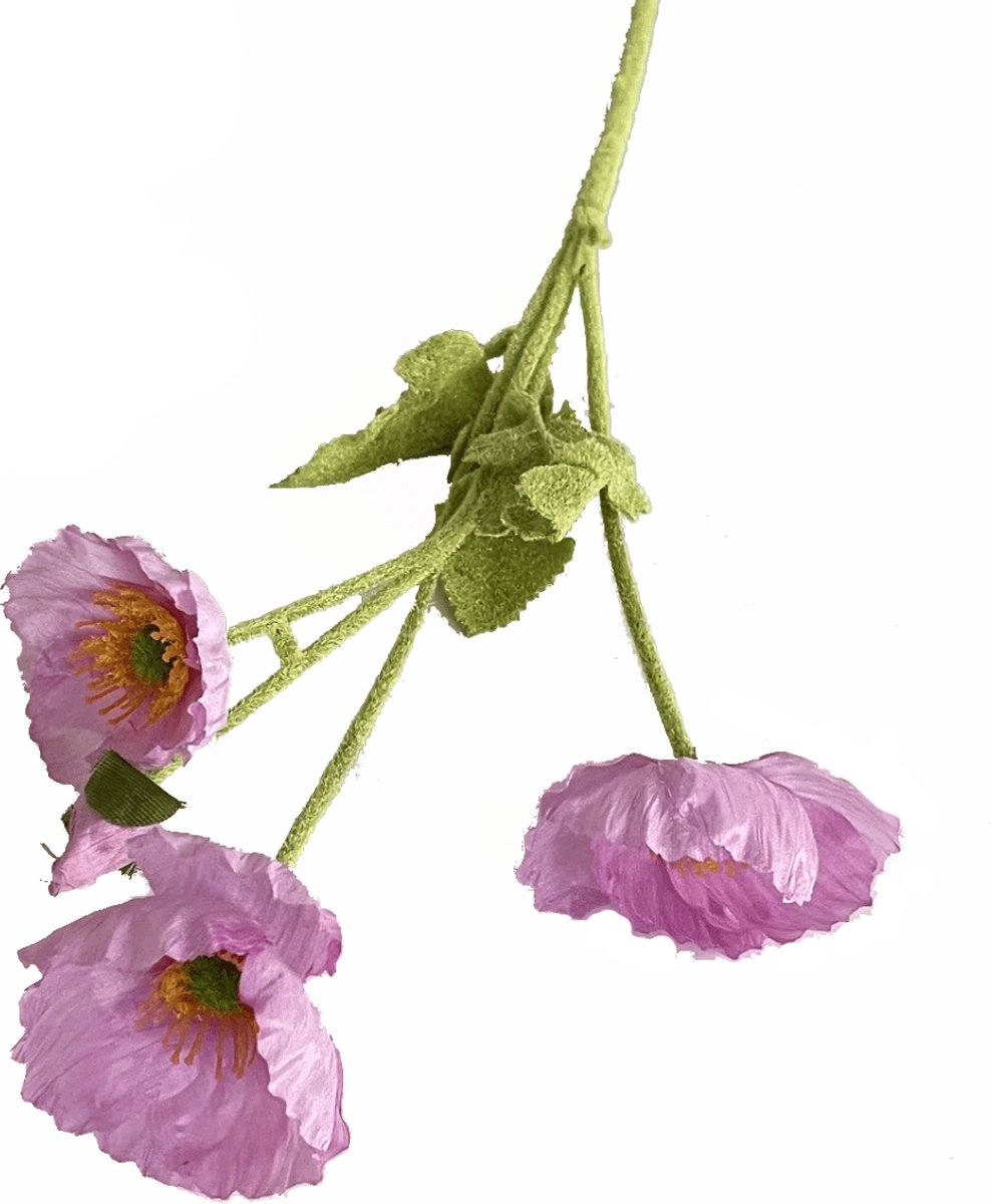 Steelbloem / kunstbloem klaproos 58 cm roze