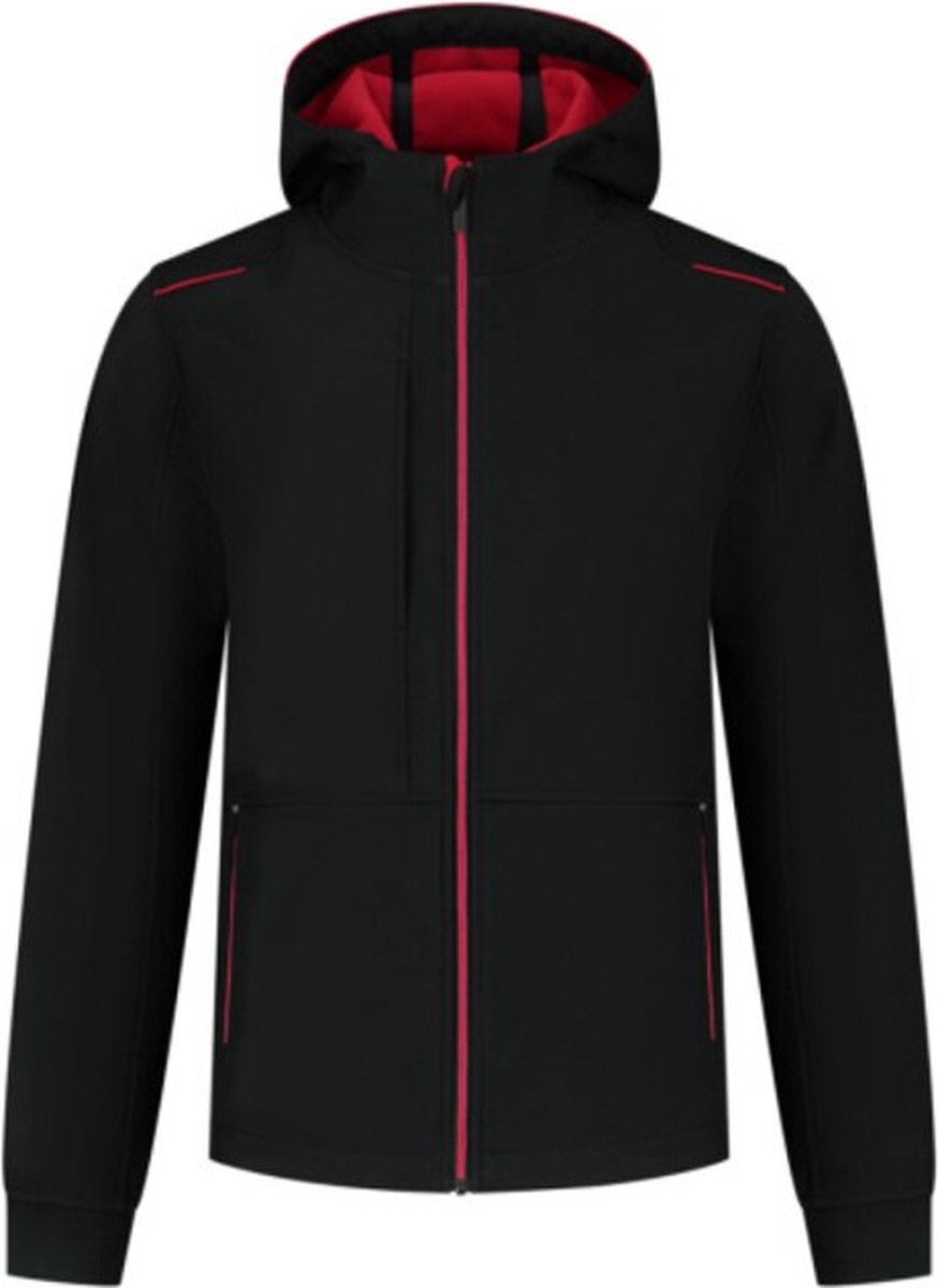Tricorp 402705 Softshell Capuchon Accent - black red - maat L