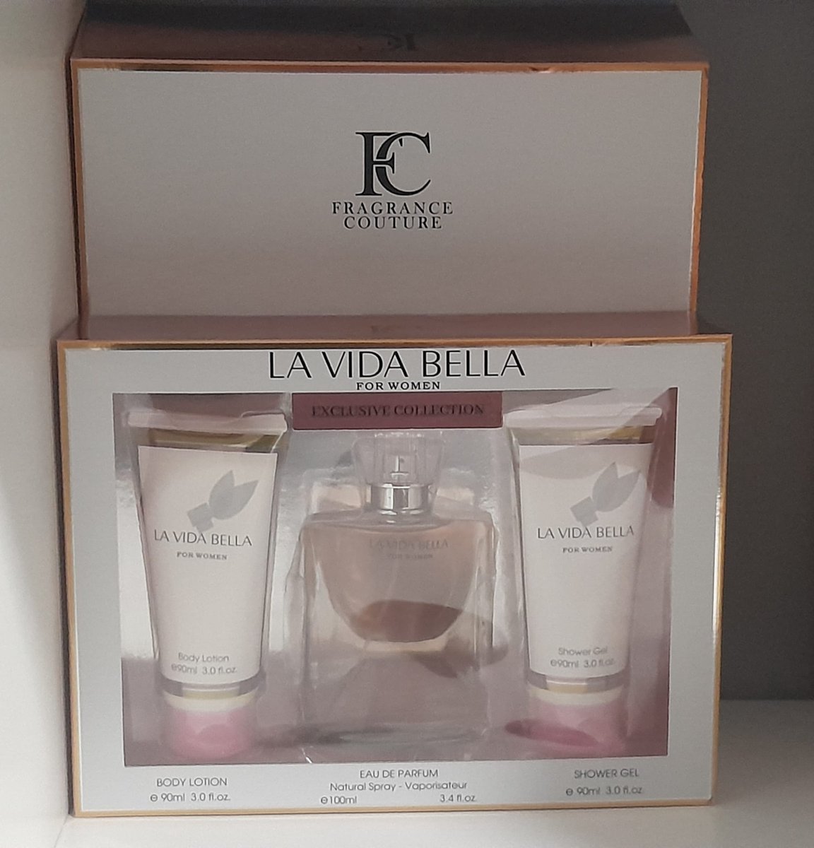 Goedkoopste FC La Vida Bella for Women Giftset 3 pcs Eau de Parfum - Body Lotion - Shower Gel