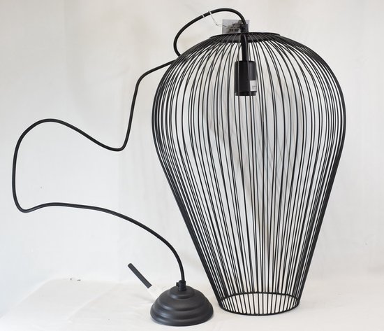ZoeZo Design - suspension - lampe papillon - Ø 35 cm - H 53 cm - grande suspension - noir - métal - avec aimant papillon en plastique - max. 60w