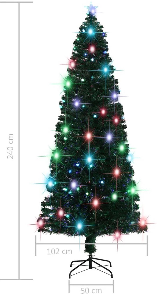 Kunst kerstboom - Inclusief ledlampjes - Inclusief standaard - 240cm - boom diameter 102cm - Kerst – foto 5