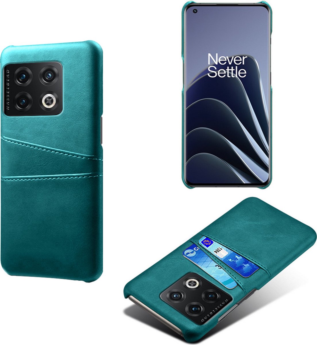 Back Cover met Opbergvakjes + PMMA Screenprotector voor OnePlus 10 Pro _ Groen
