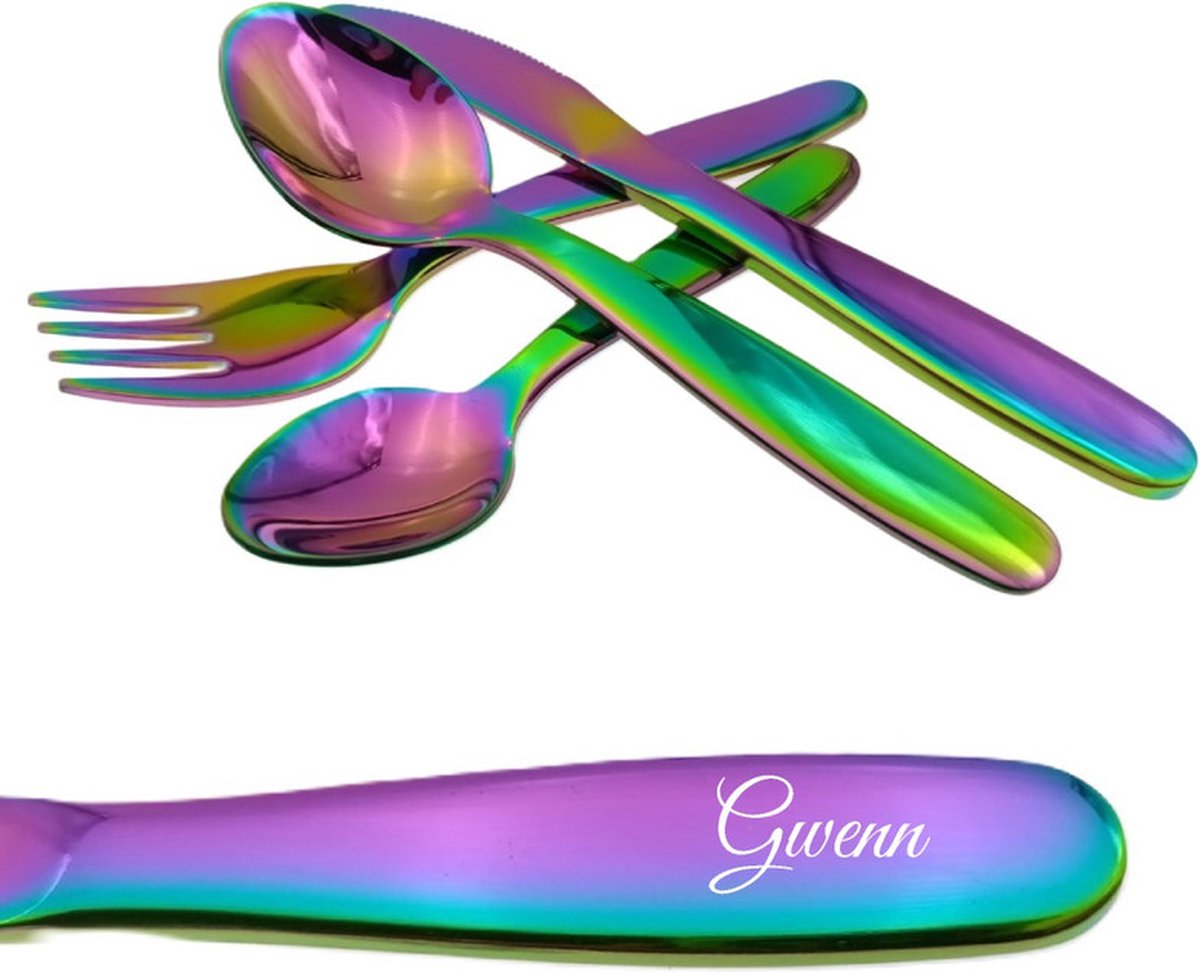 Goedkoopste Kinderbestek Met Naam Gravering - Gwenn - Olie