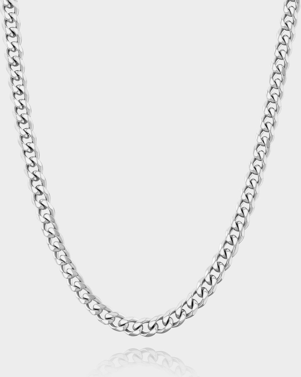Cuban Ketting 5 mm - Zilveren Schakelketting - 60 cm lang - Ketting Heren - Olympus Jewelry