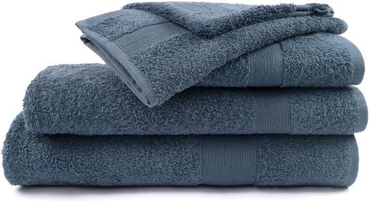 Mistral Home - HANDDOEK - katoen - handdoek 50 x 100 cm - effen kleur - blauw