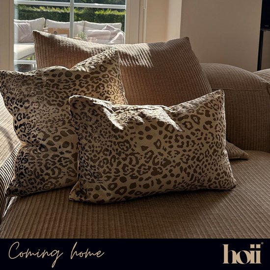 LEONELLE | Coussin 30x50 cm | Beige | Hoii | Comprend un rembourrage en plumes GRS