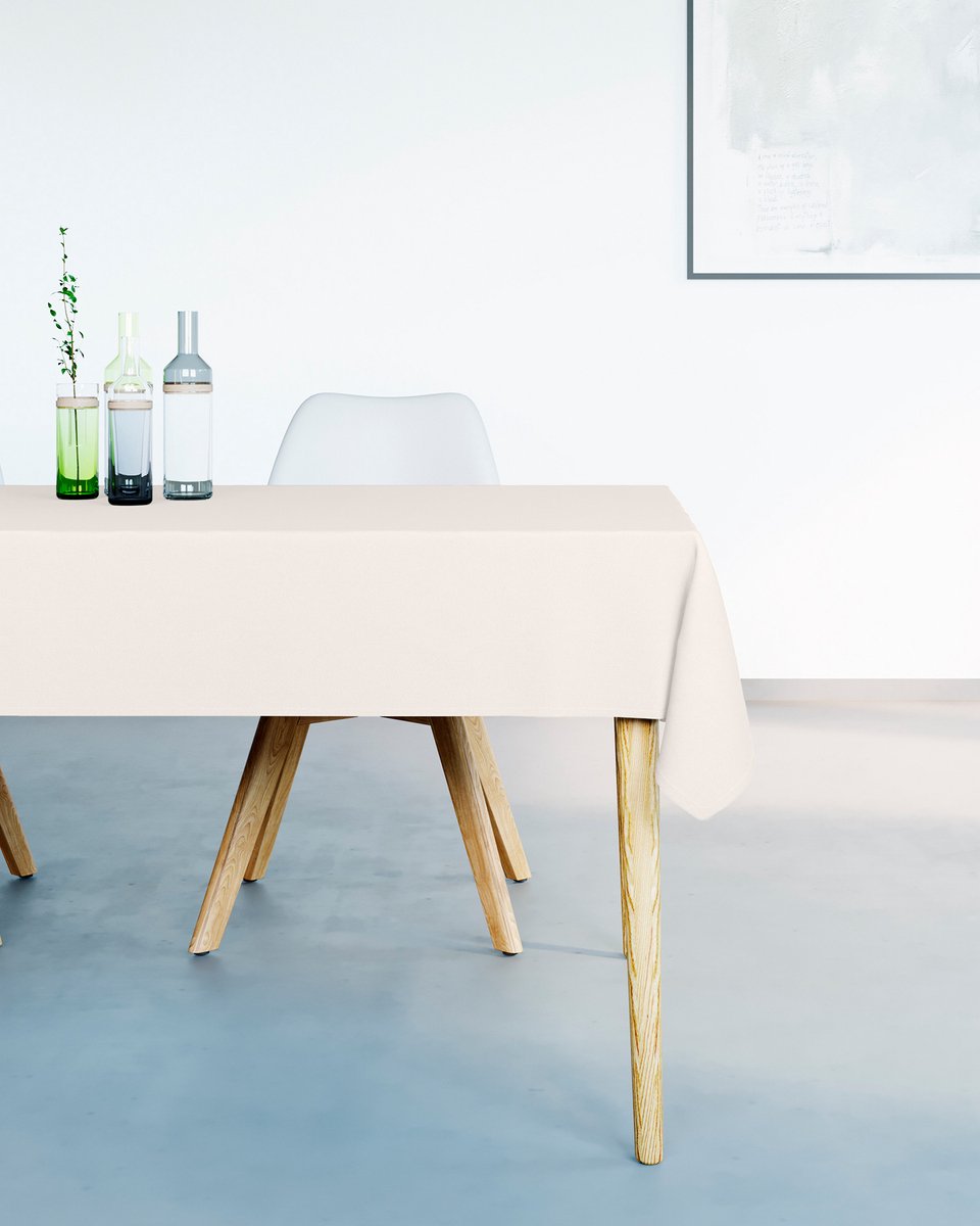 Mistral Home - TAFELKLEED - waterafstotend - 150 x 250 cm - effen kleur - Écru