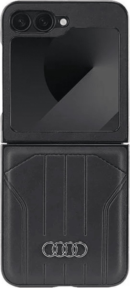 Audi Synthetic Leather MagSafe Back Case - Geschikt voor Samsung Galaxy Zflip 6 - Zwart