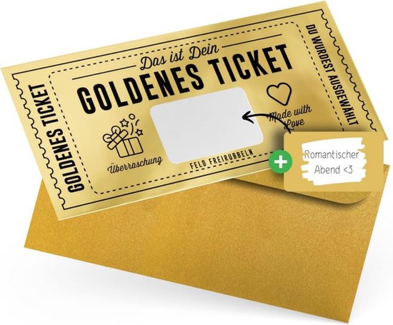 Kerstkaart ticket kerstdiner goud VIP party