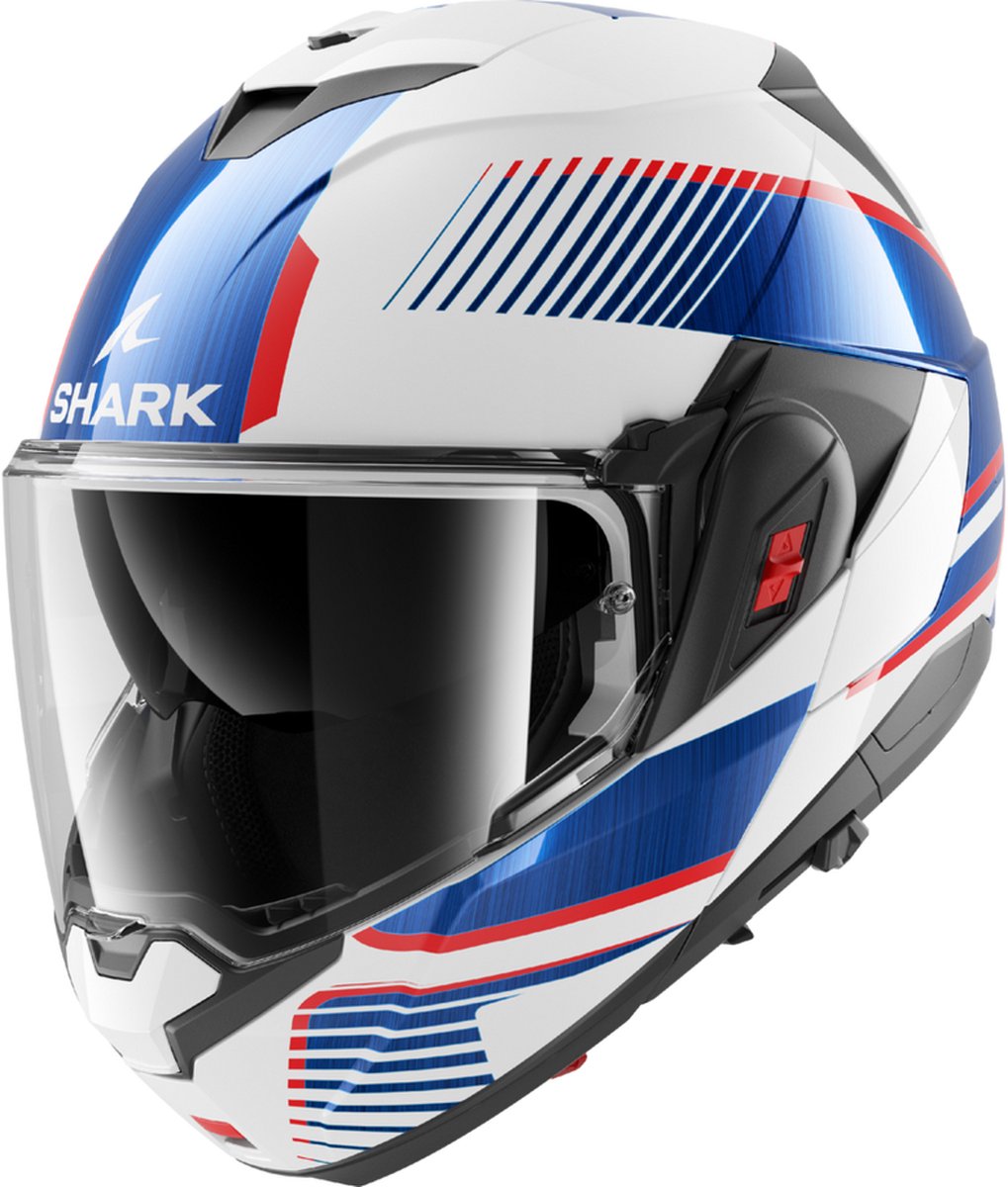 Shark Oxo systeemhelm motorhelm Sikter wit rood blauw - Maat XXL