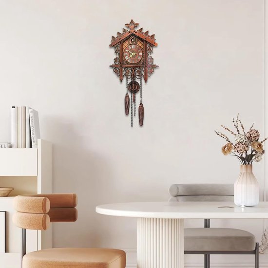 Koekoeksklok, moderne wandklok met chimer, minimalistische slingerkoekoeksklok, delicate koekoeksklok, vogelhuis voor muurkunst thuis, woonkamer, keuken, kantoor decoratie