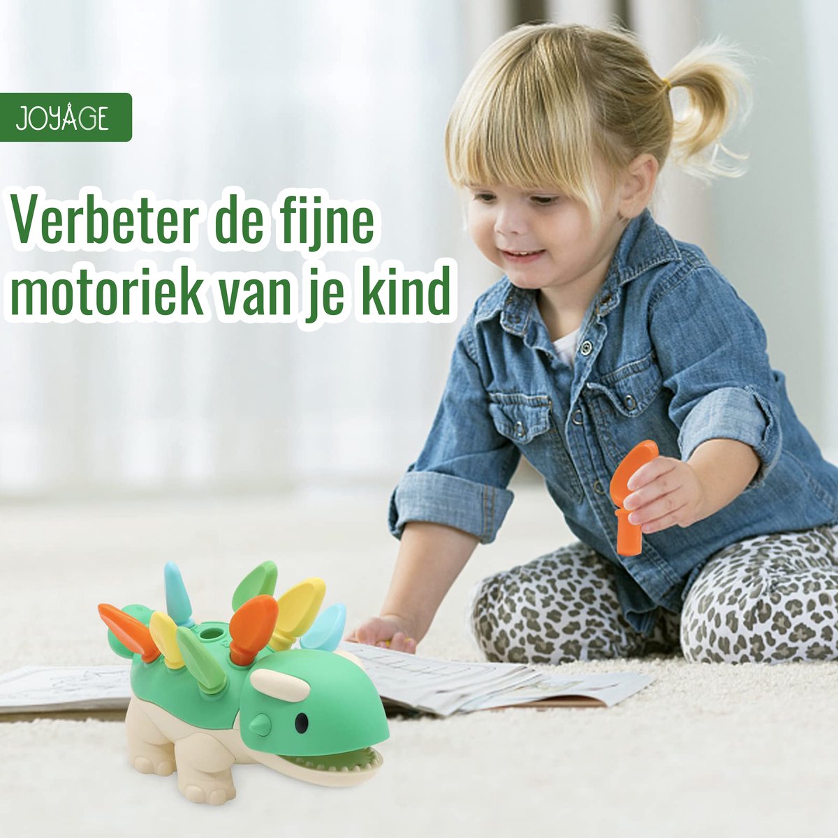 Joyage Dinosaurus Fijne Motoriek kleuters - Sensorisch speelgoed baby 6 maanden 0 jaar - Baby Speelgoed 1 jaar meisjes cadeau - Montessori speelgoed Meisjes speelgoed 2 jaar jongens speelgoed - Kinderspeelgoed Peuter speelgoed 3 jaar Kleuter — afbeelding 2