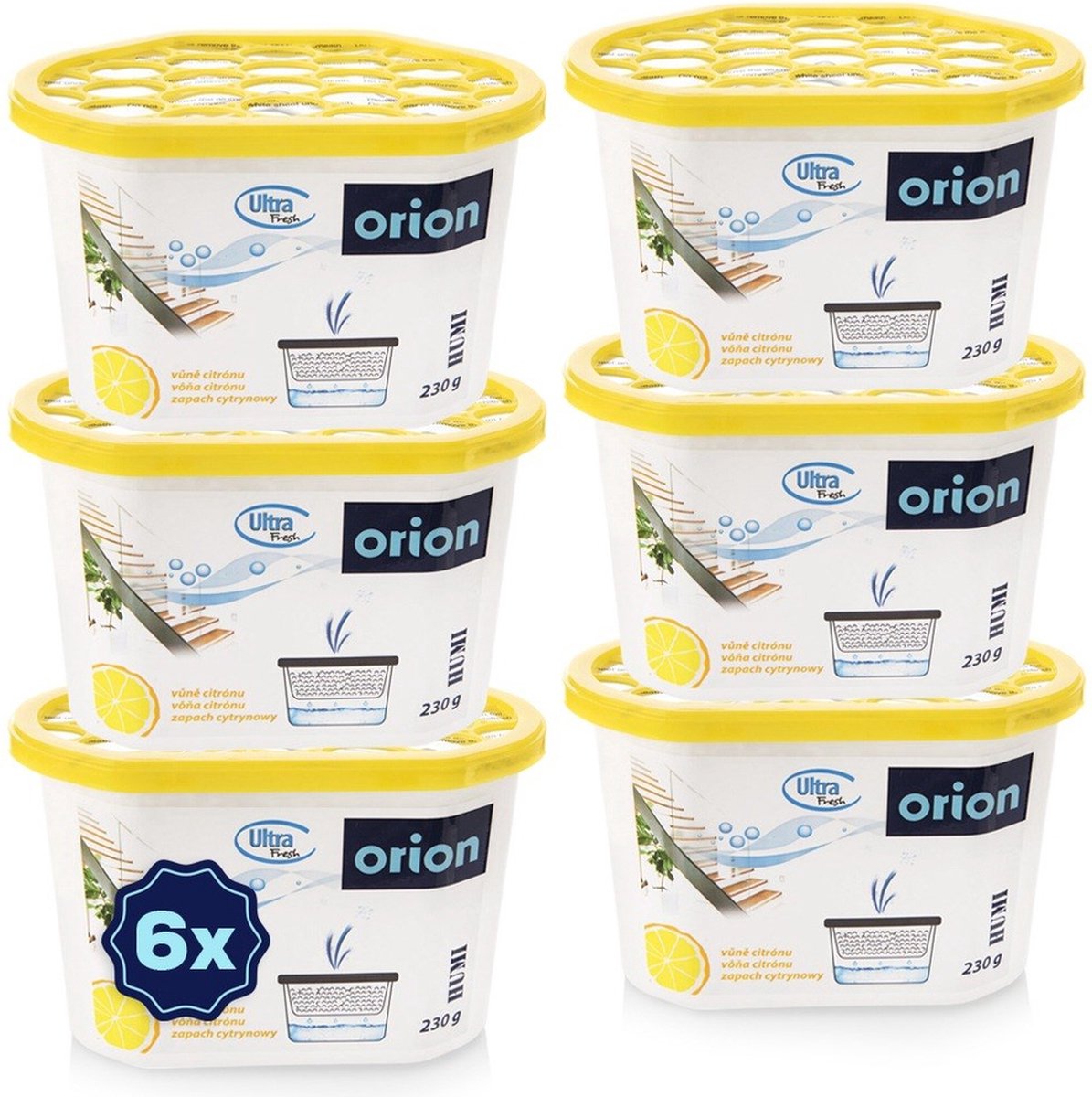 Vochtabsorber Citroen ULTRA FRESH 230 g 6 stuks - Vochtopnemer - Ontvochtiger - Vochtvange